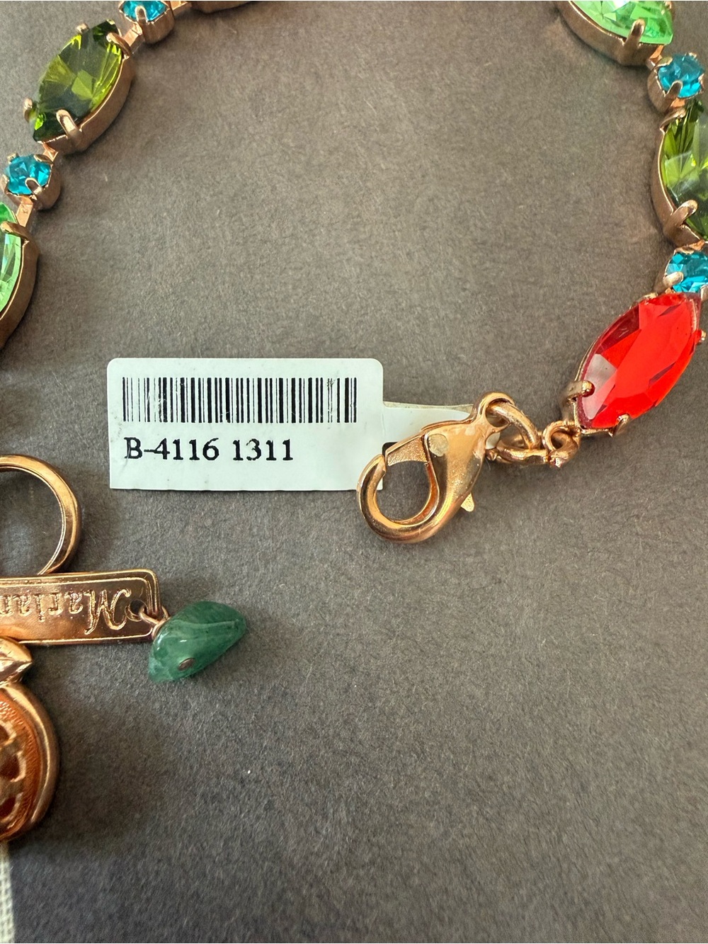 Mariana Crystal Bracelet - Red, Pink, Green, Turquoise, Olive: Tiger Lily NWT - Picture 5 of 6